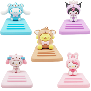 OEM Cute Customized 3d Creative Cartoon PVC Mobile Phone Holder Soft Rubber Adjustable Lazy Phone Holder