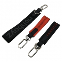 Factory Direct LULU Style Custom Jacquard Short Wristlet Lanyard Nylon Keychain Key Chain Strap