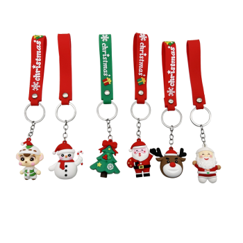 Merry Christmas Keychain Car Keychain Christmas Tree Doll Delicate Bag Keyring Craft Gifts Wholesale Santa Keychain