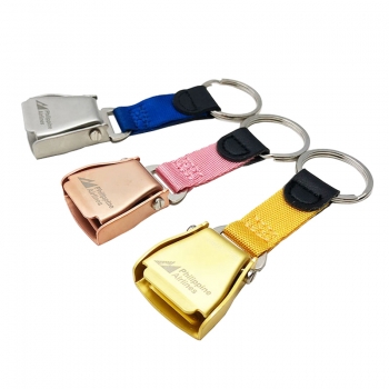 Zinc Alloy Metal Airline Breakaway Self Protection Keyring Airline Safety Seat Belt Buckle Keychain