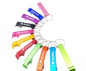 Wholesale Cheap Custom Multi-Color Bottle Opener Aluminum Key Ring Keychain Beer Bottle Opener Keyring