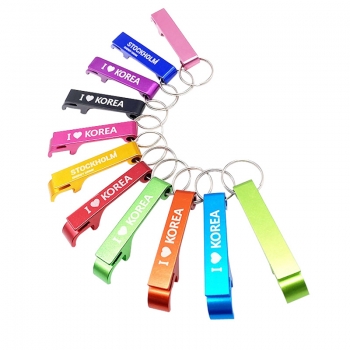 Wholesale Cheap Custom Multi-Color Bottle Opener Aluminum Key Ring Keychain Beer Bottle Opener Keyring